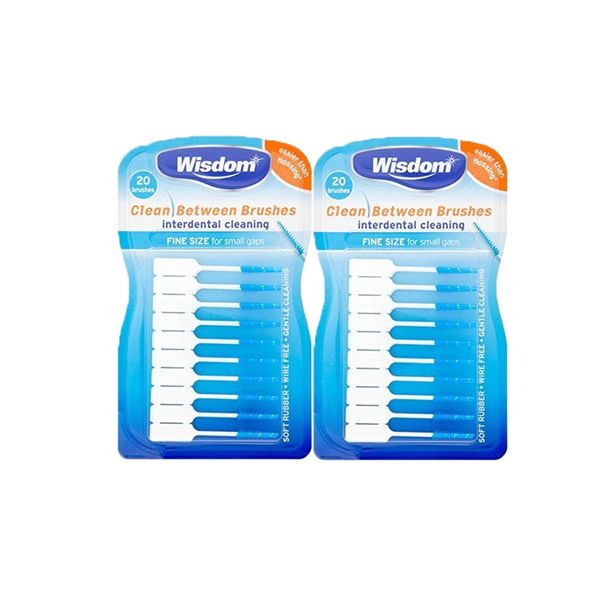Wisdom Clean Between Interdental Brushes Fine Size 20's (Pack 2)