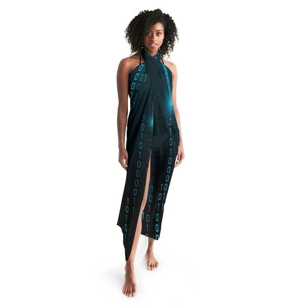 Sheer Sarong Swimsuit Cover Up Wrap / Blue Code - One Size