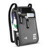 Zero Grid Neck Wallet w/RFID Blocking - Concealed Travel Pouch & Passport Holder (One Size, Ash)