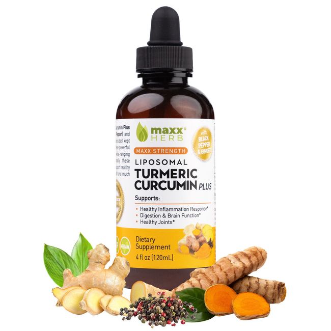 Maxx Herb Liposomal Turmeric Curcumin With BioPerine & Ginger - 4oz Bottle