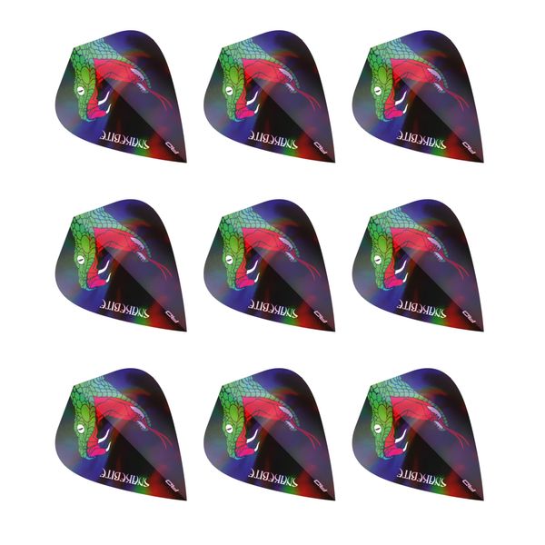 RED DRAGON Peter Wright Snakebite Holographic Kite Dart Flights - 3 sets per pack (9 flights in total)