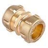 8mm Brass Compression Coupling - Pack of 2