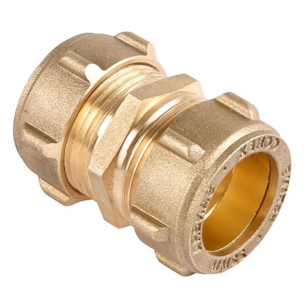 8mm Brass Compression Coupling - Pack of 2