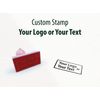 SugarGecko Custom Logo Stamp, Wooden Handle, Rectangular, 50*20mm, Rubber, 5 Lines, Ink Pad Separate