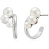 3 pearl curl earrings [parallel import goods]