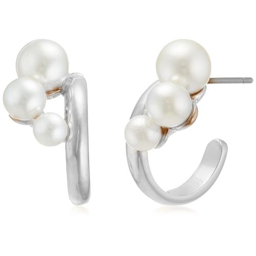 3 pearl curl earrings [parallel import goods]