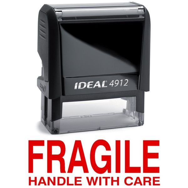 FRAGILE HANDLE WITH CARE Office Stock Self-Inking Rubber Stamp