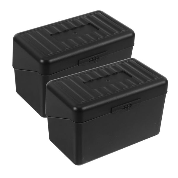 DIKACA 1 Set Desktop Note Box Index Cards Flash Card Holder Case Index Card Storage Case Flashcard Holder Flashcard Organizers Note Card Holder Notecard Holders Plastic Black