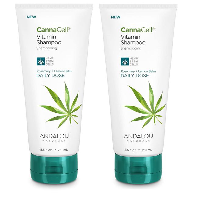 Andalou Naturals CannaCell Vitamin Shampoo, Daily Dose, 8.5 Ounce (2 Pack)