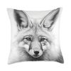 Fox Pencil Sketch Throw Pillow