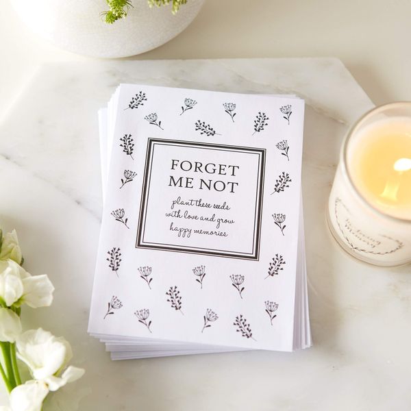 ANGEL & DOVE 25 Unfilled Forget Me Not Seed Packet Funeral Favour Envelopes 'Plant with Love' - Seeds Not Included