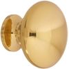 Knob Round Hollow Bright Brass