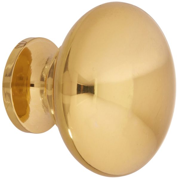 Knob Round Hollow Bright Brass