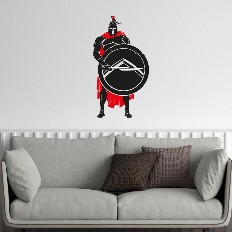 Spartan Warrior Wall Decal – Greek Warrior Vinyl Sticker for Home Gym ...