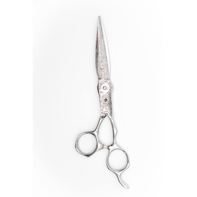 extra scharfe, langlebige silberne premium Friseurschere mit Muster aus 440C-Stahl für einen perfekten Haarschnitt (6inch)