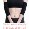 1 Pair Tattoo Cover Up Compression Sleeves Bands Forearm Concealer Support Skin Color Tattoo Aftercare UV Protection Oversleeve (Black)