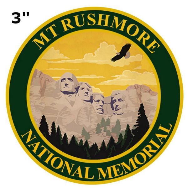 Mt. Rushmore Patch Embroidered Applique Nature Badge, Park Souvenir Hook Loop