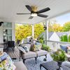 42" Low Profile Ceiling Fan with Light Remote Out/Indoor Flush Mount Ceiling Fan