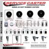 3 Inch 316SS Soft Rubber Wheel Swivel ½ Inch Threaded Stem Caster Service Caster
