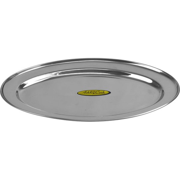 Oval Stainless Steel Serving Tray Platter Plate 45cm
