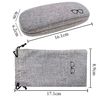 ZTXPRO Eyeglasses Case with Drawstring Pouch and Cleaning Cloth for Glasses - Grey