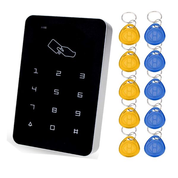 YAVIS 125 HZ RFID Zugangskontrolle, Codeschloss Türöffner Tastatureingerät, Einzeltüreingang, Touch-Panel, Standalone für Außen- und Innenbereich, für 1000 Benutzer + 10 Schlüsselanhänger