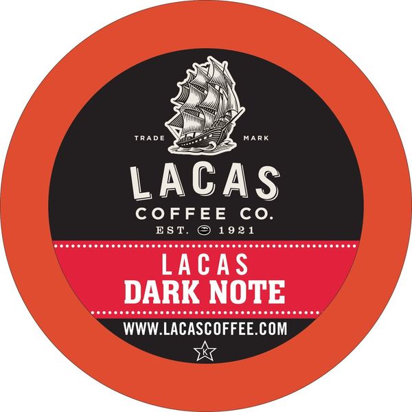 Lacas Coffee Single Cups, 24 Count (Dark Note)