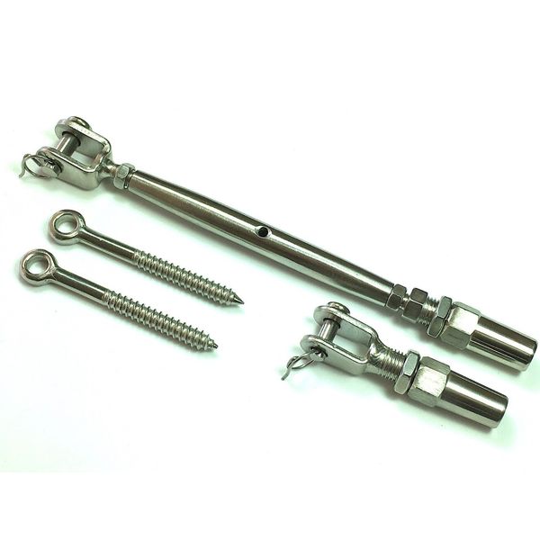 5/32 Cable Railing Kit.Tensioner Quick Installation Stainless Steel 316 polished