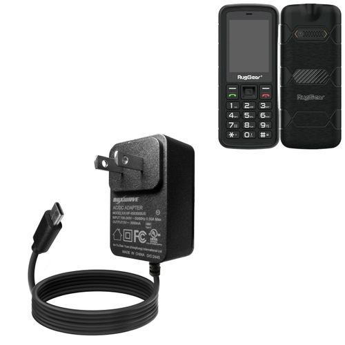 BoxWave Charger Compatible with RugGear RG16 - Wall Charger Direct (15W), Rapid Charge Your Device with Built-in 6ft Cable