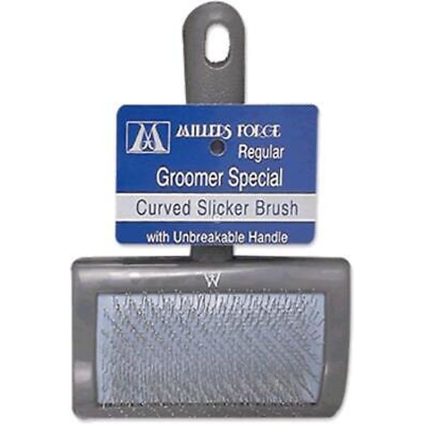 Stainless Steel Pins Universal Curved Pet Slicker Brush with Plastic Handle R...