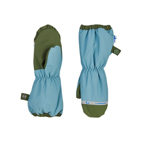 Finkid Pakkanen Blau - Wasserdichter Warmer Kinder Fäustling, Größe S - Farbe Smoke Blue - Bronze Green