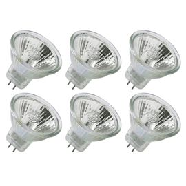 CTKcom MR16 12v 20w Halogen Light Bulbs(6 Pack) - 12 Volt Bi Pin Base,High  Lumens, Precision Halogen Reflector Fiber Optic Light Bulb, Glass Cover,6