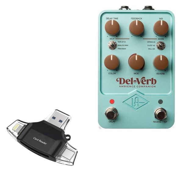 BoxWave Smart Gadget Compatible with Universal Audio Del-Verb Ambience Companion - AllReader SD Card Reader, microSD Card Reader SD Compact USB - Jet Black