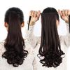 Ponytail Hair Extensions Curly Black Ribbon Type Heat Resistant Long Natural Wave Hair Color 4 Colors Choice Hair Extensions Point Wigs Cosplay (Length: 48) - black brown