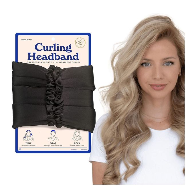 RobeCurls Satin Heatless Hair Curler Set — The Original Curling Headband — He...