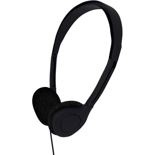 Maeline Bulk Classroom Student Headphones On Ear Stereo Headphones Adjustable Band & Foam Cushions for Kids Online Learning, Library, School, Airplane, Travel - 3.5mm Plug - 10 Pack - Black