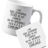 Flox Creative Ceramic Mug and Coaster Body Dysmorphia Don't Comment Appearance Both Sides