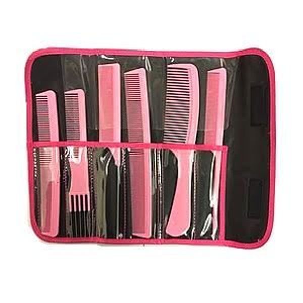 Combank 6 Piece Carbon Comb Set - Pink