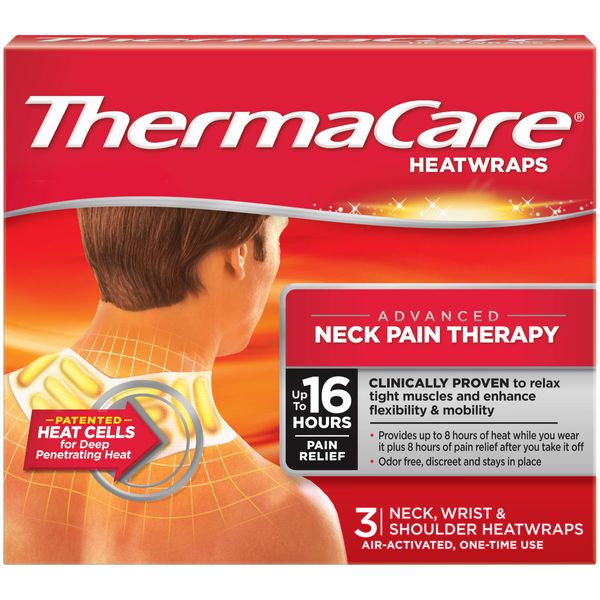 ThermaCare Air-Activated Heatwraps, Neck, Wrist & Shoulder, 3 Heatwraps