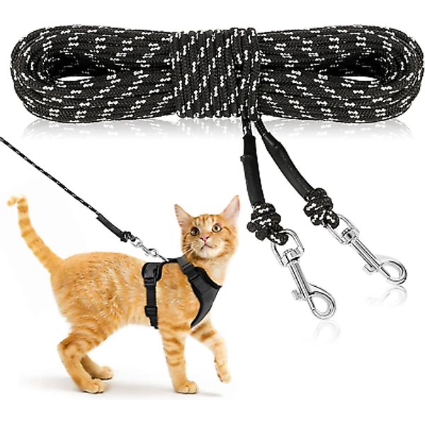 30FT Reflective Cat Leash - Escape Proof, Durable, Safe for Small Pets