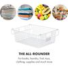 XL Stackable Wire Baskets for Organizing — Set of 2 White Wire Storage Granrosi