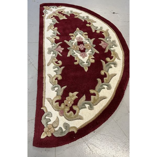 Red Half Moon Design 69cm x 137cm Wool Rugs