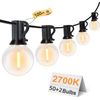 Solar 50LED Bulbs 100FT Warm White String Lights Waterproof IP65 Outdoor,US Ship