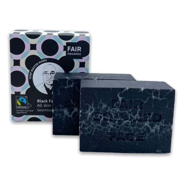 Fair Squared Zero Waste Organic Blend Black Facial Soap 2 x 80g