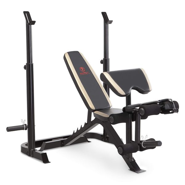 Marcy Adjustable Olympic Weight Bench with Leg Developer and Squat Rack MD-879