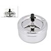 EXTRA Large Chrome Spinning Ashless Ashtray | Premium Windproof Outdoor Ashtray | Deep Base | Easy to Empty (Chrome) 11CM