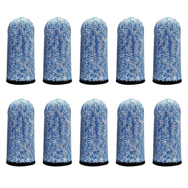 Blue, Finger Cots Cut Resistant Protection, 10 Pieces Reusable Finger Thumb Guards for Work, Kitchen, Garden, Sculpture, Anti-Slip Finger Protectors