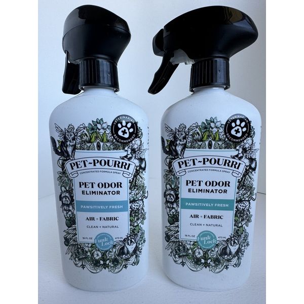 2 X Pet Pourri Pet Odor Eliminator Pawsitively Fresh 16oz Each New