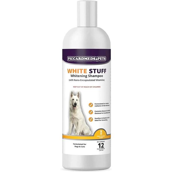 Piccardmeds4pets White-Stuff Coat Whitening Pet Shampoo 12 oz.