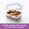 LOCK & LOCK HPL805S4 4-Piece Food Storage Container Set Plastic, Clear